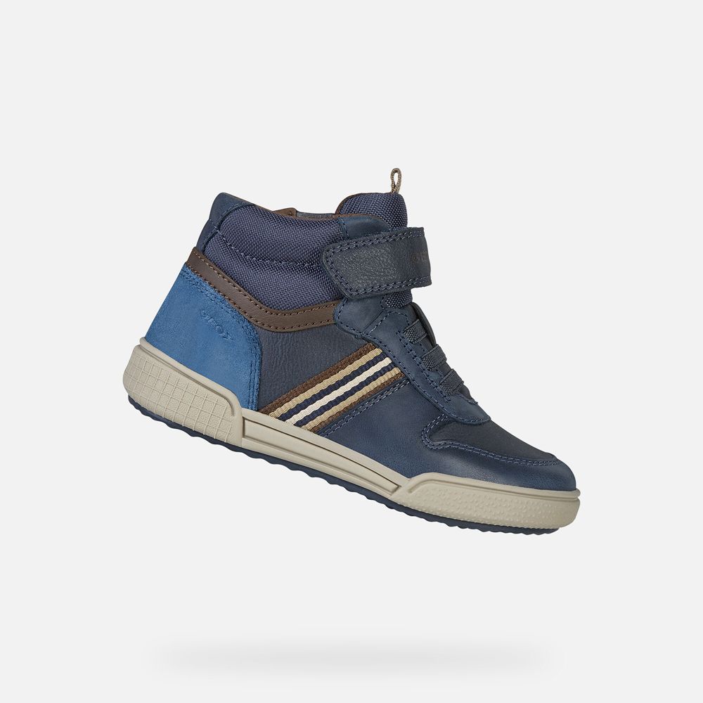 Geox Sneakers Navy/Brown Poseido - Geox Boys Shoes - AFNMUS385